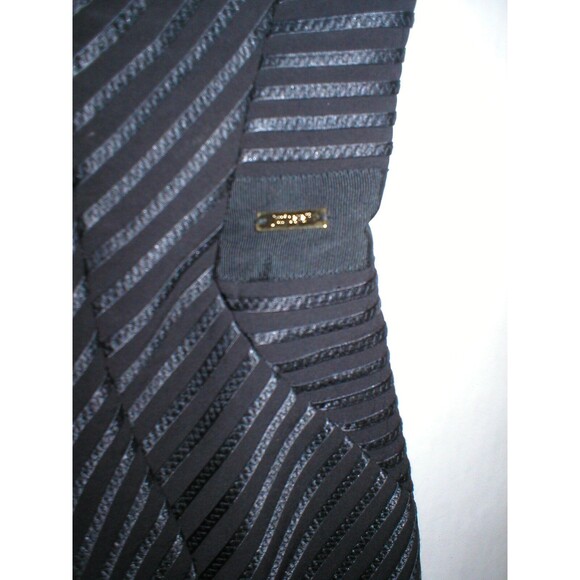 New Womens 4 NWT Just Cavalli Black Low V Dress 40 Designer Sheath Sexy Satin - Picture 5 of 9